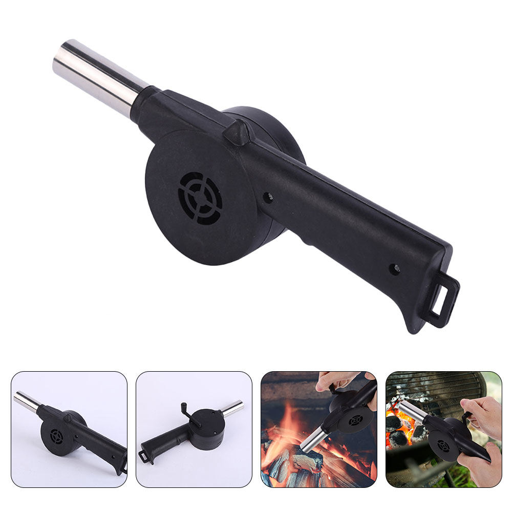 Camping Cooking Portable - Manueller Gebläse-Ventilator Schwarz mit Handkurbel für