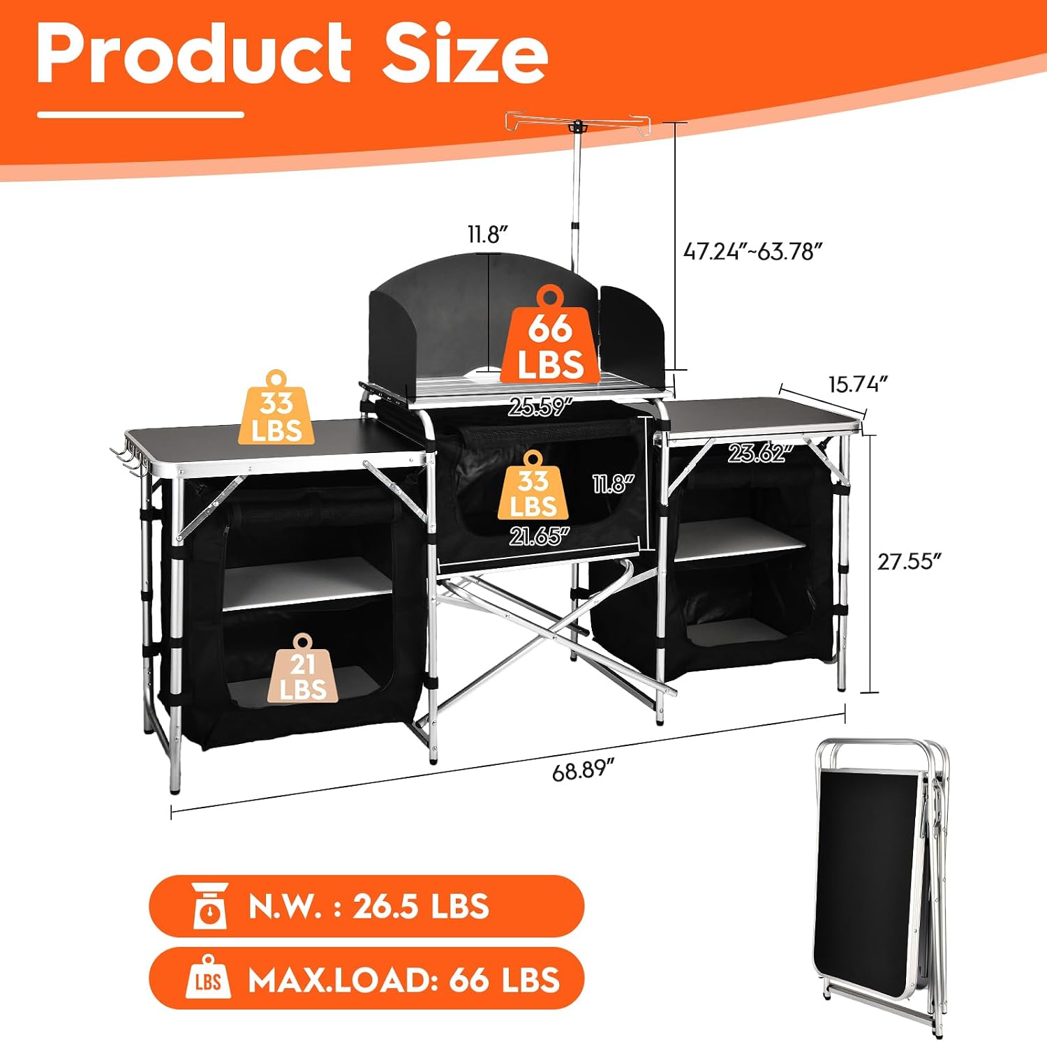 Klappbarer Camping-Küchentisch – Camping Cooking Table With Windshield Bewertung und Preis