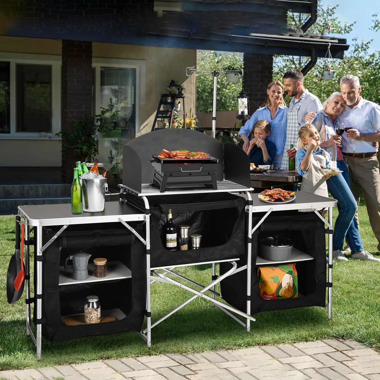 Aluminium Klappbarer Camping-K – Camping Cooking Table With Windshield Bewertung und Preis